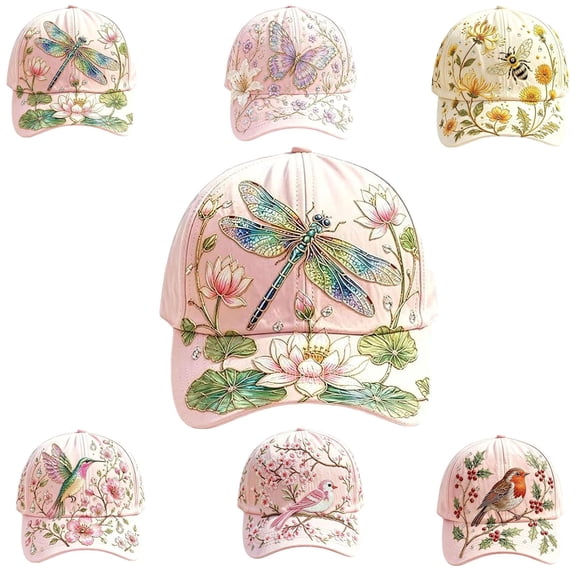 2026 Limited Edition Garden Morning Cap, Adjustable Cotton Hummingbird Hat, Breathable Cottagecore Cap for Women Gardeners