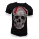 thumbnail image 1 of Playera Hombre Calavera En Pedrería Y Franja Roja Slim Fit, 1 of 8