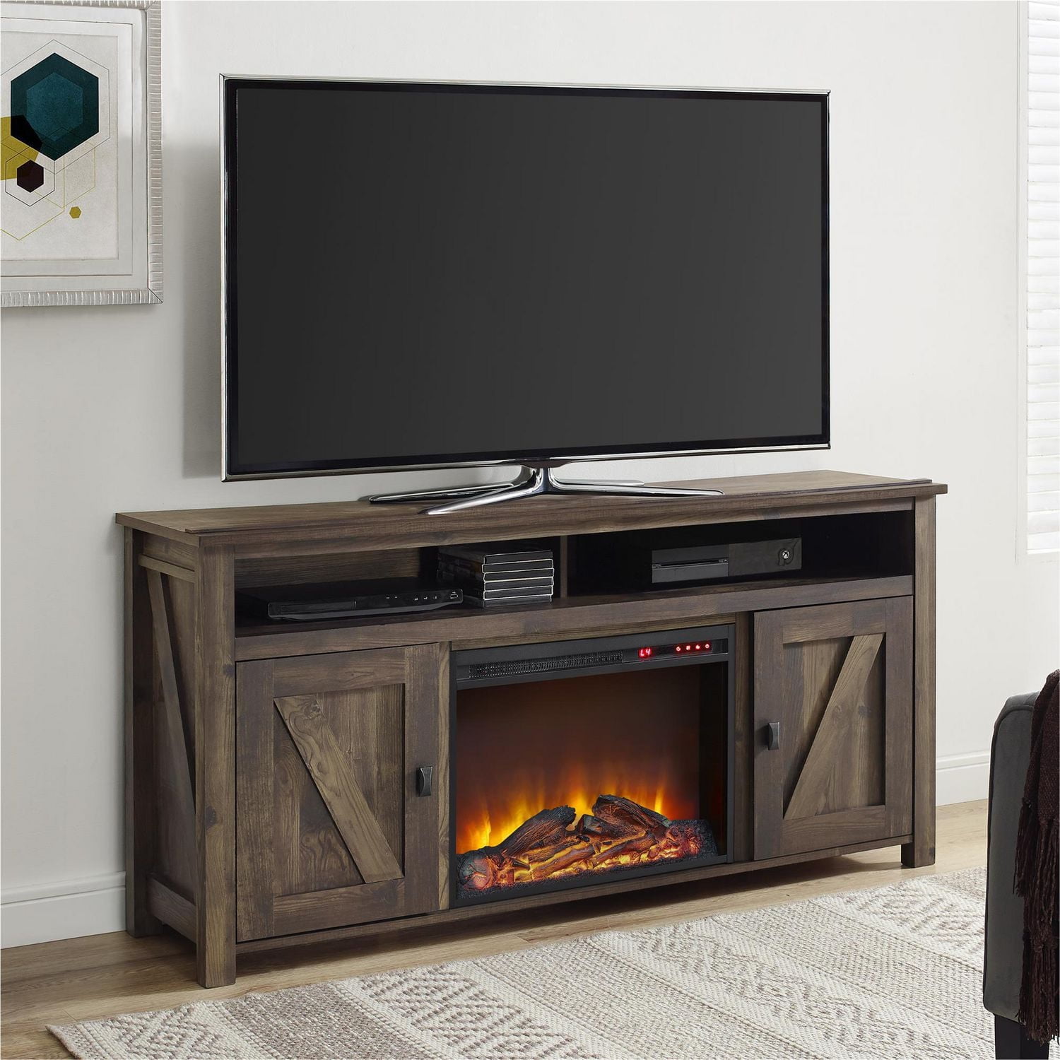 Farmington Electric Fireplace TV Console for TVs up to 60", Rustic