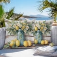thumbnail image 5 of Waterproof Throw Pillow Covers Set of 2, 20x20 Inch Tropical Lemon Summer Decorative Pillowcases Outdoor Pillow Slip Cushion Covers Set for Couch Tent Rustic Botanical Wooden, 5 of 7