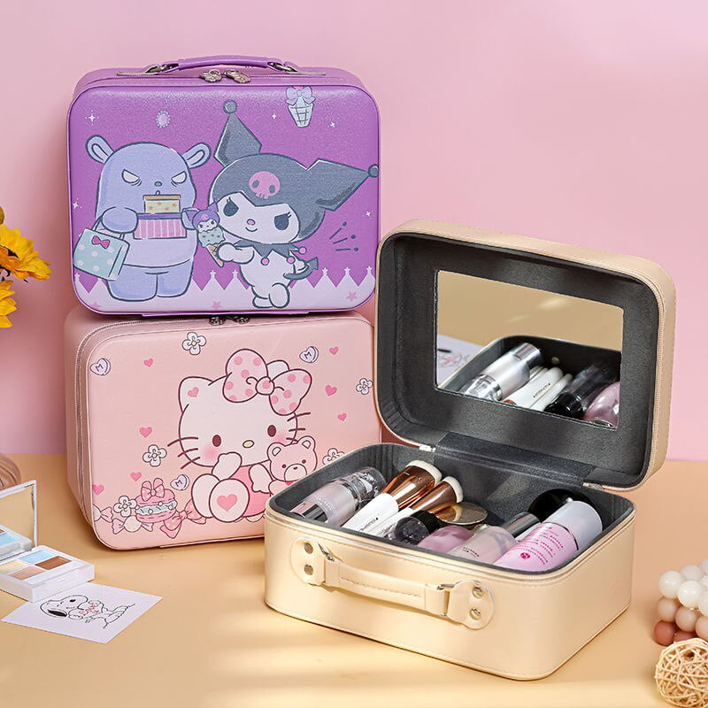 Hello Kitty-Trousse de maquillage pour femme, sac oranizer de