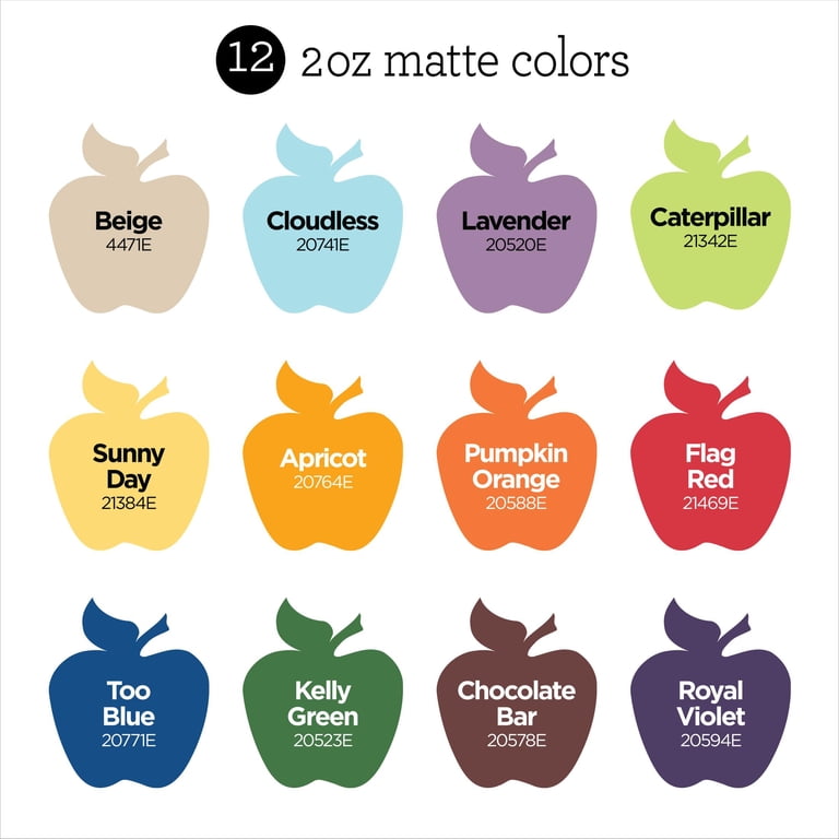 Apple Barrel Homegrown Hues Paint Set, 12 Colors, 2 fl oz photo 3