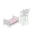thumbnail image 4 of Badger Basket English Country High Chair and Bed with Bedding for 18 inch Dolls - White/Pink, 4 of 7