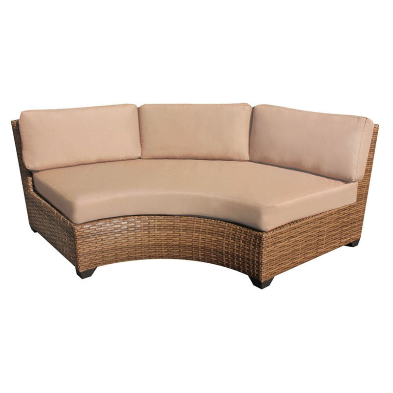 Tkc Laa Curved Wicker Armless Patio, Curved Couch Sofa Outdoor