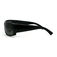 thumbnail image 4 of Mens Classic 90s Thick Temple Rectangular Biker Sunglasses Shiny Black Green, 4 of 4