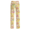 thumbnail image 6 of Fgvctg Womens Easter Pajamas Cute Sleepwear Wide Leg Pajama Bunny Graphic High Waisted Pj Pant Lightweight Easter Eggs Spring Drawstring Lounge Pants with Pockets Yellow S, 6 of 6