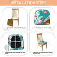 thumbnail image 4 of Flamingo and Palm Leaves Tropical Hawaii Seat Covers for Dining Room Chairs Set Of 4,Stretch Printed Washable Chair Seat Cover with Elastic Ties and Button,Removable Waterproof Couch Cushion Covers, 4 of 6