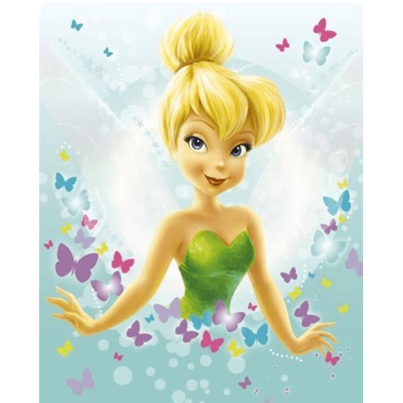 DIY 5D Diamond Painting Kit ,Tinker Bell 12 X 16 Inch Round Full Drill Crystal Rhinestone Embroidery Cross Stitch Arts Craft Canvas for Home Wall Decor Gift
