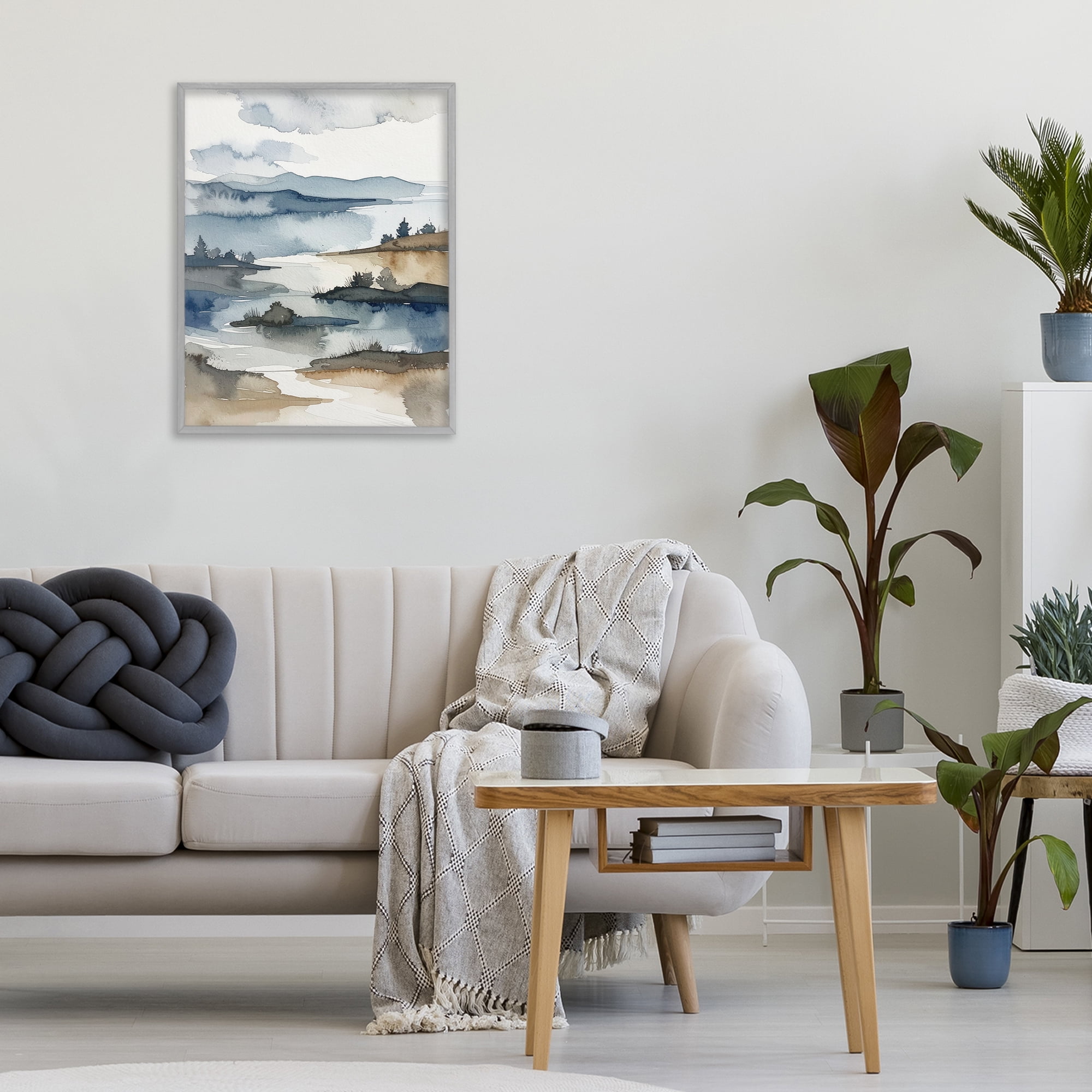 Stupell Industries The Flow Of Water Gray Framed Giclee Art, design by Alonza Saunders