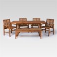 thumbnail image 5 of Afuera Living 6-Piece Extendable Outdoor Patio Dining Set in Brown, 5 of 5