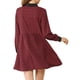 thumbnail image 3 of INSPIRE CHIC Camisa vestido de manga larga de cuadros con cuello de punta L Vino, 3 of 7