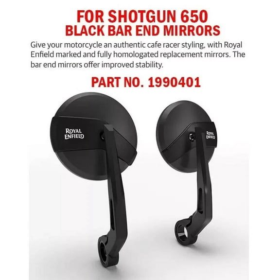 BLACK BAR END MIRROR" FIT FOR ALL ROYAL ENFIELD MODEL