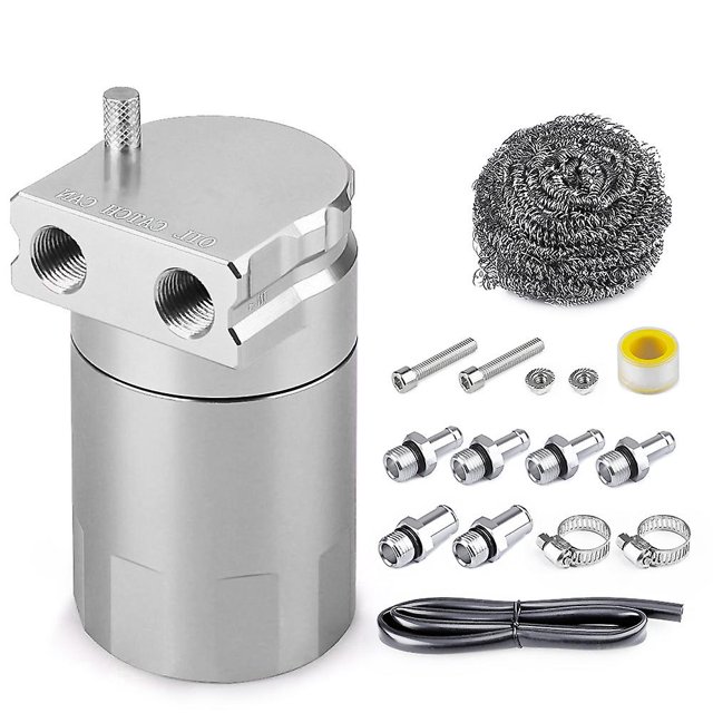 300mlcar Oil Reservoir Fuel Tank Universal Aluminum Oil Catch Can Kit Engine Polish Baffled