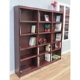 thumbnail image 3 of Concepts in Wood 15 Shelf Triple Wide Wood Bookcase, 72 inch Tall - Cherry Finish, 3 of 5