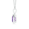 thumbnail image 2 of ANGARA Natural Trillion 1.1 ct Amethyst Pendant with Milgrain in 925 Sterling Silver for Women (Size-7mm) | February Birthstone, Anniversary, Jewelry Gift for Women | Natural Amethyst Necklace, 2 of 8