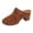 Brown, variant on Women's Mules Shoes Backless Slip on Chunky Stacked Heeled Sandals Closed Toe Suede Walking Platform Clogs Size 6-10 Beige