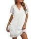 thumbnail image 1 of Vestido de punto de encaje de verano,Vestido de encaje de manga corta con cuello en V corto para mujer Vestido de encaje de manga corta con cuello en V Construcción robusta, 1 of 5
