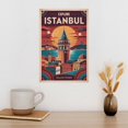 thumbnail image 3 of Istanbul Retro Travel Poster Vintage Turkish City Tourism with Galata Tower & Bazaars Print Poster, 3 of 8