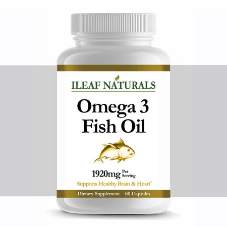 Ileaf Naturals Omega 3 Fish Oil 1920mg, Dietary Supplement - 60 Softgels