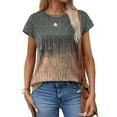 thumbnail image 5 of Ronuti Womens Printed Style Tops Short Sleeve Shirts Crew Neck Cute Trendy Basic Tunic, 5 of 9