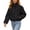 Black, variant on TEAJOPSUU Women's Cropped Zip Up Jacket Stand Collar Long Sleeve Outerwear Jackets with Pockets for Casual Streetwear Black