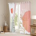 thumbnail image 3 of Homewish Teens Minimalist Stripes Circle Curtains Pack of 2 (42x84 Each),Vintage Aesthetic Leaves Curtains Blackout,Mid Century Bedroom Curtains,Luxury Bedroom Decor, 3 of 6