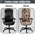 thumbnail image 4 of FKELYI Office Chair Cover Anti-Dust Rotating Chair Slipcover Brown Cow Print Computer Chair Protector for Armchair Stretchable Fabric Home Office Decoration, Small, 4 of 6