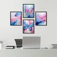 thumbnail image 3 of PixonSign Framed Wall Art Abstract Floral & Butterfly Vibrant Posters, Set of 4 Colorful Nature Digital Art, Minimalism Multicolor Scenic Canvas Prints for Home Decor - 8"x10" Black, 3 of 5