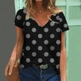 thumbnail image 2 of SROBPTY Womens T-Shirts Fashion Print V Neck Short Sleeve Loose Summer Tops for Everyday Wear, 2 of 5