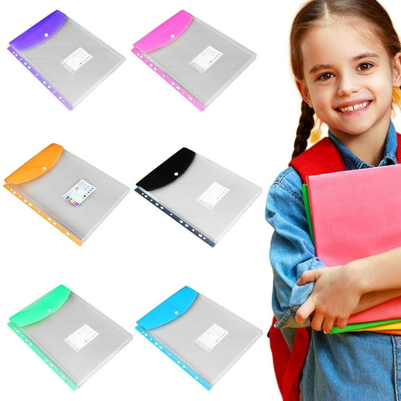 Binder Pockets For 2/3/4 Ring Binder, Binder Folders With Snap Button And Label, Expandable Plastic Envelopes Binder Organizer Folders With 11 Holes For School Office Home Walmart Outlet
