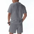 thumbnail image 4 of Stamzod Mens Matching Shirt and Shorts Set 2 Piece Summer Solid Color Plus Size Track Suit Loungewear Casual Loose Workout Sweatsuits for Men with Pocket Dark Gray S, 4 of 9
