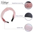thumbnail image 4 of Motique Accessories Satin Turban Knot Headband with Silver Gems (Light Pink Studs), 4 of 5