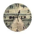 thumbnail image 1 of Reloj de pared con números arábigos, silencioso, de 10 pulgadas, estilo rústico retro, decorativo para sala de estar, cocina, hogar, baño y dormitorio, 1 of 7