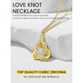 thumbnail image 5 of KeyStyle 14K Gold Plated Birthstone Necklace for Women Love Shape Knot Necklace Mother's Day Jewelry Christmas Valentine's Gifts for Girlfriend, 5 of 10