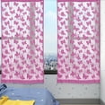 thumbnail image 3 of HCBY 2PCS Retro Floral Sheer Curtains with Butterfly Pattern - Vintage Elegant Voile Drapes for Living Room, Bedroom, Dining Room, Rod Pocket Design, 3 of 5