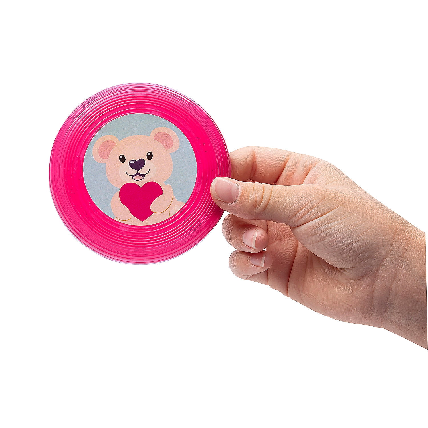 Fun Express 3 1/2" Bulk 72 Pieces Mini Valentine Red & Pink Plastic Flying Discs