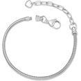 thumbnail image 2 of Pulsera ajustable con cadena de seguridad, cadena de serpiente de acero inoxidable, pulsera básica de metal, bolo con colgante en forma de corazón, Acero inoxidable, Sin gemas., 2 of 4