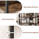 thumbnail image 5 of 68.5-pulgada, 5 niveles industrial en forma l esquina estante con arched metal frame - freestanding wood abiertos almacenamiento estante libros sala estar, dormitorio, o oficina en casa, 5 of 6