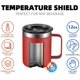 thumbnail image 4 of Taza térmica de acero inoxidable de 12 oz con asa, taza de viaje al vacío de doble pared, vaso con tapa deslizante, color rojo, 4 of 5