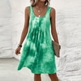 thumbnail image 2 of BRGZLK Womens Casual Dress For Summer Sleeveless Square Collar Tank Dress Loose Flowy Beach Dress with Pockets Hankerchief Flare Midi Sundress 2026 Knee Length Dress, 2 of 7