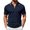 Navy, variant on CAIVO Polo Shirts For Men Summer Casual Zip Shirts Short Sleeve Textured Knit Tops Slim Fit Lapel Solid Color Classic Fit Golf For Vacation , S
