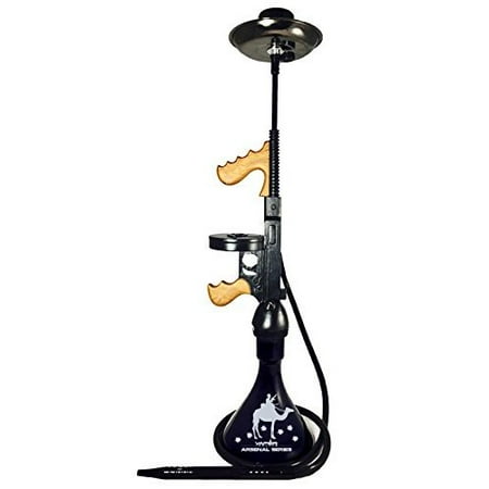 Hookah Portable Cigarette VAPOR HOOKAHS SOUTH SIDE MOBSTER 33” HOOKAH SET: Portable Modern hookahs with multi hose capability from a Single Hose shisha pipe to 2 Hose Narguile pipes (Black Hookah) ()