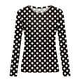 thumbnail image 4 of Puntoco Mujer Casual Cuello Redondo Manga Larga Impreso Camisa Suelta Blusa tops Puntoco Puntoco-6374, 4 of 5