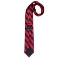 thumbnail image 3 of Jacob Alexander Men's College Stripe Woven 2.75 inch Width Slim Neck Tie - Red Black, 3 of 5