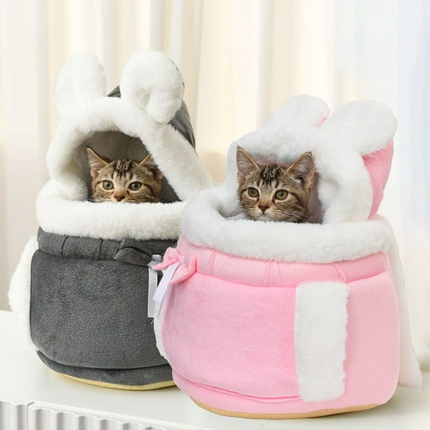 Transportín De Peluche Para Mascotas Mochila transportadora de invierno acolchada para gatos, portátil, para Rkxzt