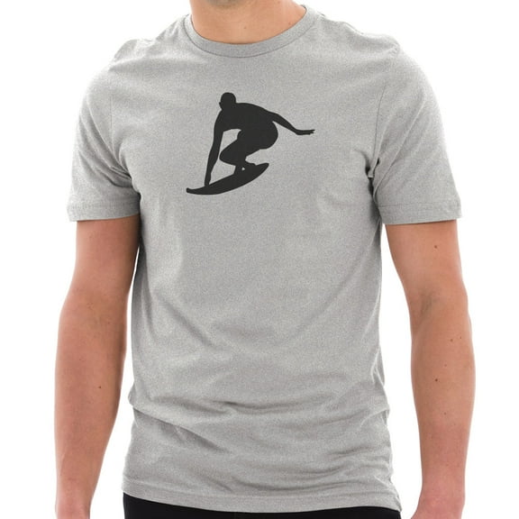 Big Size Catching A Wave Graphic Design Short Sleeve Cotton Jersey T-Shirt - Heather Grey XL