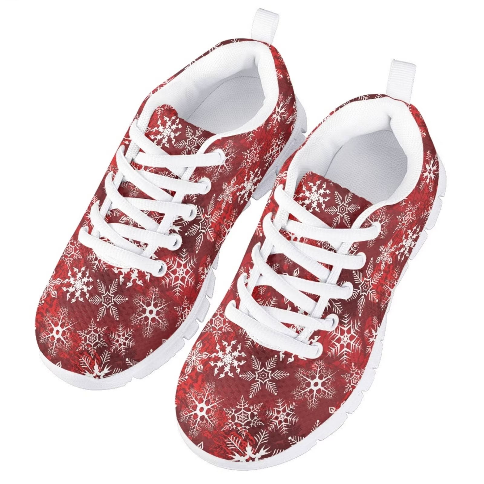 スニーカー RED WINDSPIN SNEAKERS Pzuqiu Snowflake Red Sneakers for Girls Size 3 Big Kid