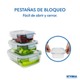 thumbnail image 4 of Contenedores Tóper De Vidrio Herméticos Con Tapa Juego 5 Recipientes 10 Piezas, 4 of 7