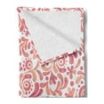 thumbnail image 2 of Watercolor Soft Flannel Fleece Throw Blanket, Pastel Tones Swirling Blossoming Petals and Leaves, Cozy Plush for Indoor and Outdoor Use, 70" x 90", Coral Peach, by Ambesonne, 2 of 5