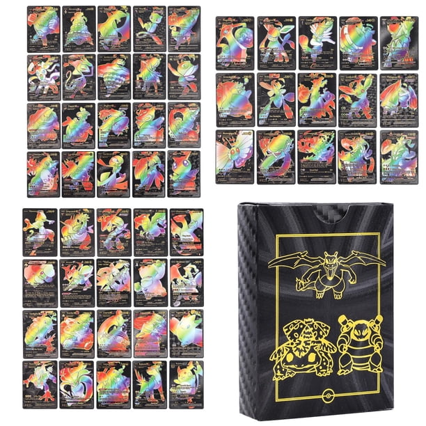 55 Pcs (5GX+3Vstar+47V-max) Rainbow Gold Foil Assorted Cards, GX V-star V-max Charizard Card Card Set Children's Birthday Gift Card Collectors